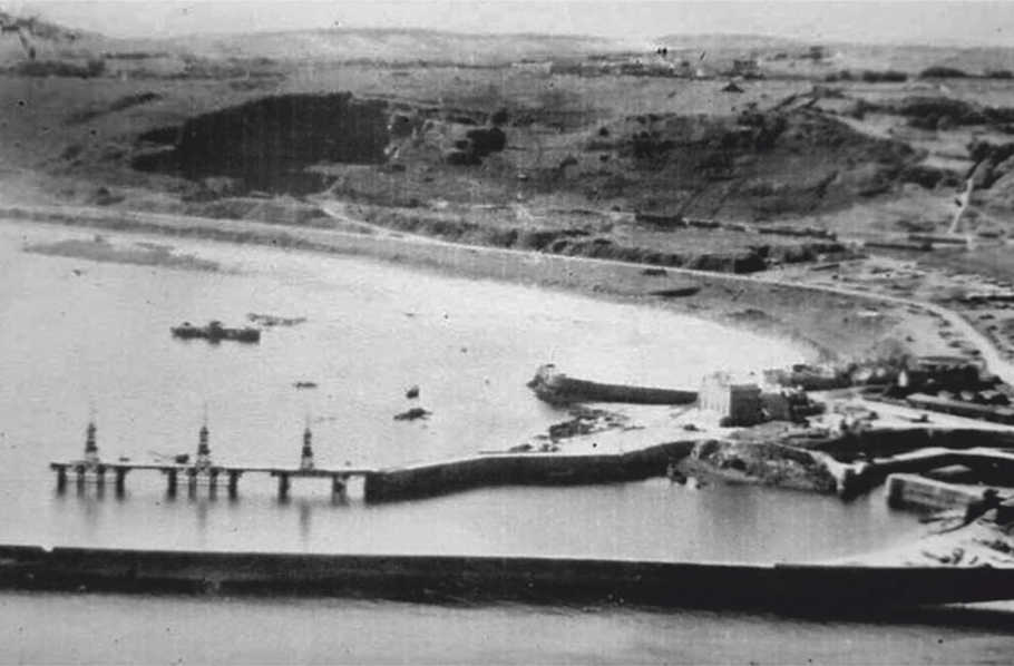 The ‘German Jetty’ Built In 1942 With Its Three Cranes. It Was Demolished In 1978.