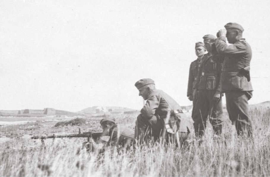 Target practice by German soldiers on Platte Saline.